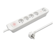 Qoltec Listwa antyprzepięciowa - 4 gniazda, 2x USB, 1.8m biała - 1122589 - zdjęcie 1